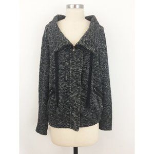 Urban Outfitters Gray Black Silence + Noise Cowl Jacket Zipper Pockets S Fall